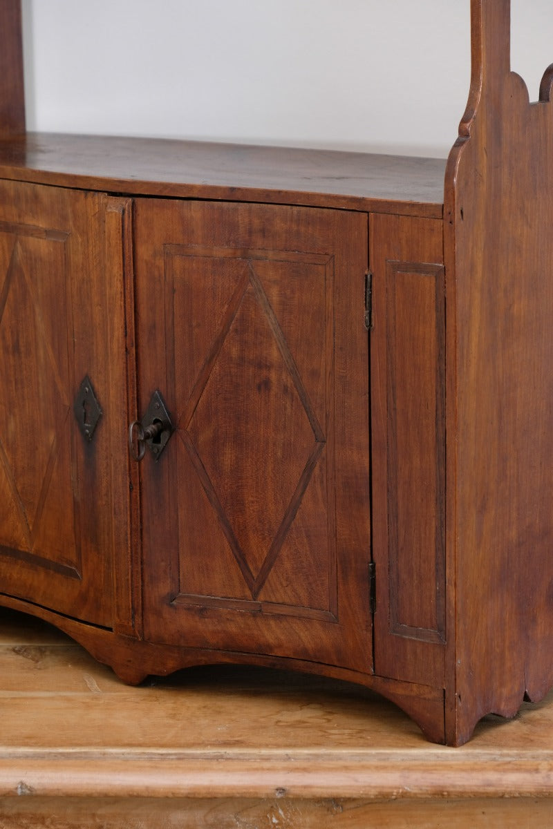 Early 19th Century Serpentine Inlaid Wall Cabinet