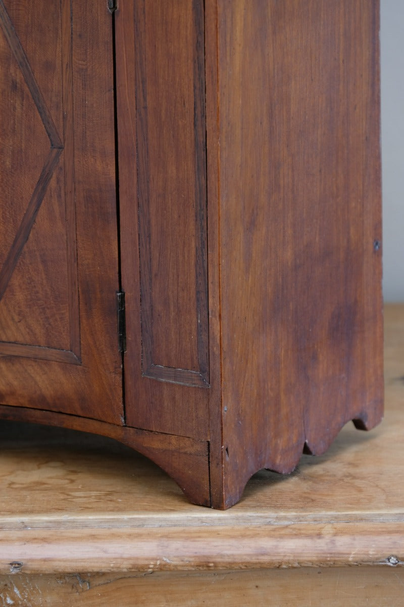 Early 19th Century Serpentine Inlaid Wall Cabinet