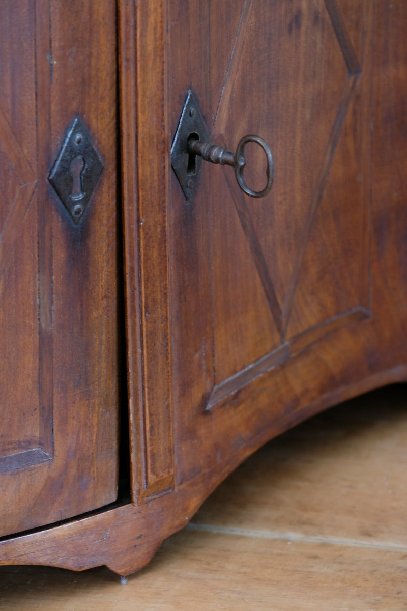 Early 19th Century Serpentine Inlaid Wall Cabinet