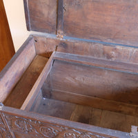18th Century carved oak coffer chest dated 1791