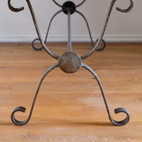 Mid 20th Century  Coffee Table Wrought Iron & Repoussé Pewter Top