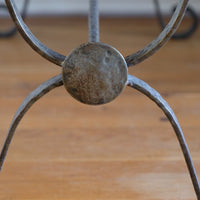 Mid 20th Century  Coffee Table Wrought Iron & Repoussé Pewter Top