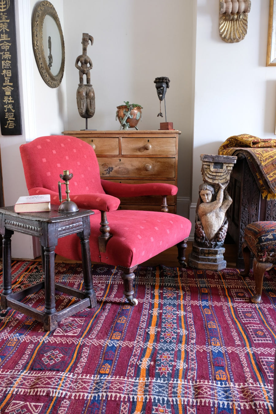 19th Century Open Arm Library Armchair