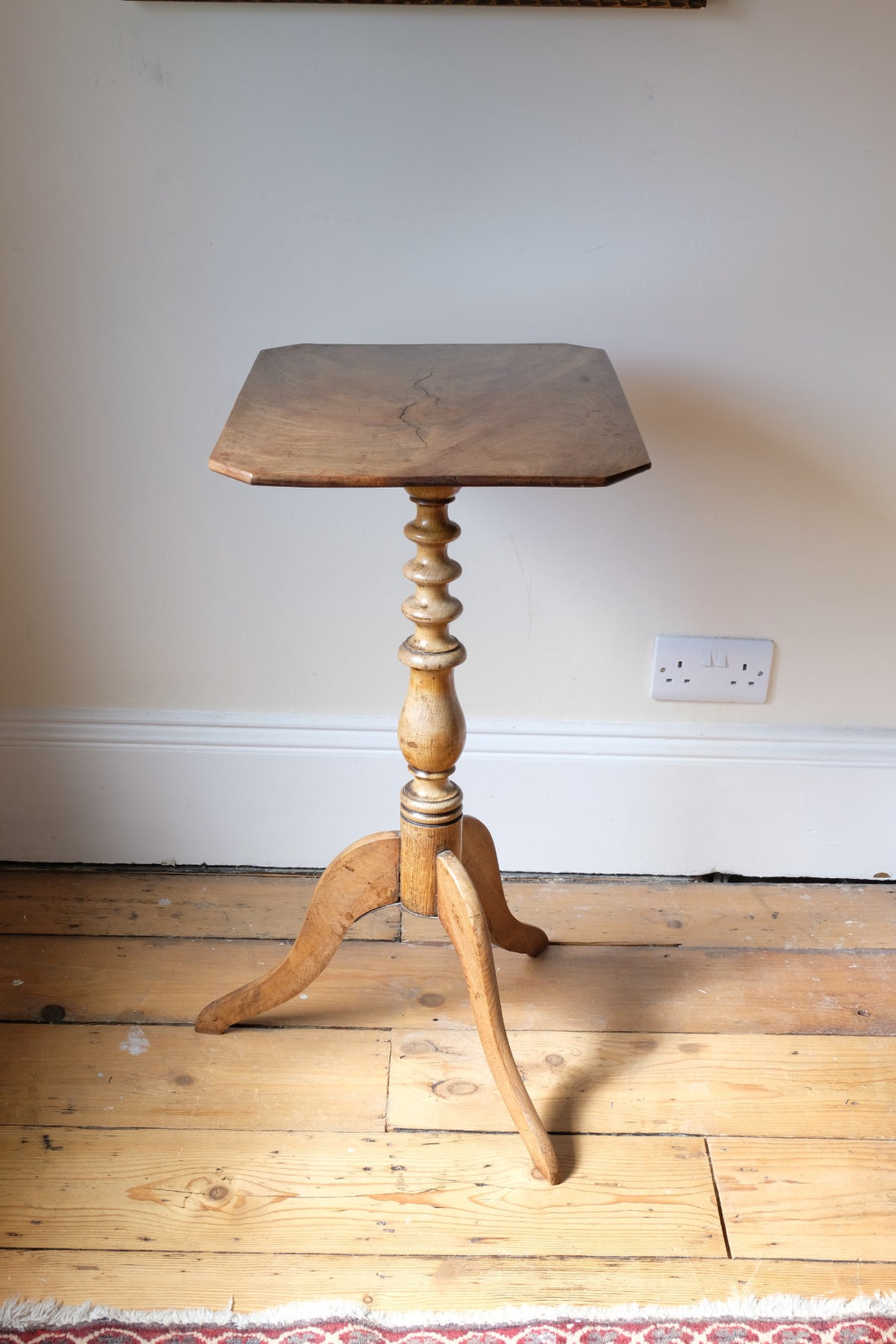 George III wine table in light flamed mahogany finish with rectangular top