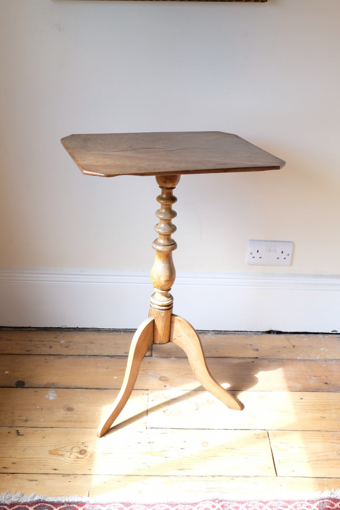 George III wine table in light flamed mahogany finish with rectangular top