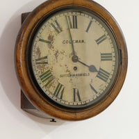 19th Century Oak Wall Clock With Single Fusee Timepiece