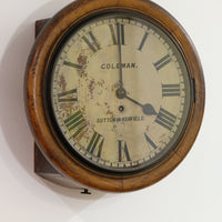 19th Century Oak Wall Clock With Single Fusee Timepiece