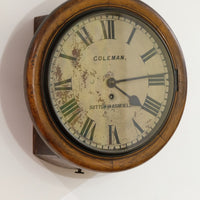 19th Century Oak Wall Clock With Single Fusee Timepiece