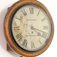 19th Century Oak Wall Clock With Single Fusee Timepiece