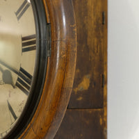 19th Century Oak Wall Clock With Single Fusee Timepiece