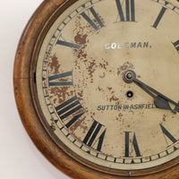 19th Century Oak Wall Clock With Single Fusee Timepiece