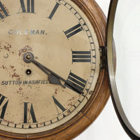 19th Century Oak Wall Clock With Single Fusee Timepiece