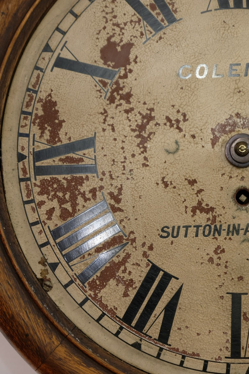 19th Century Oak Wall Clock With Single Fusee Timepiece