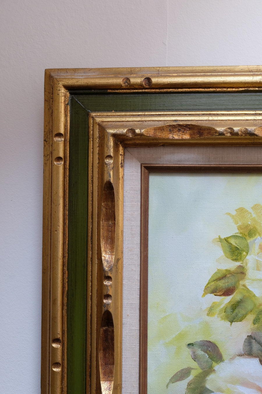 Still life of yellow roses oil on canvas signed Yeiser