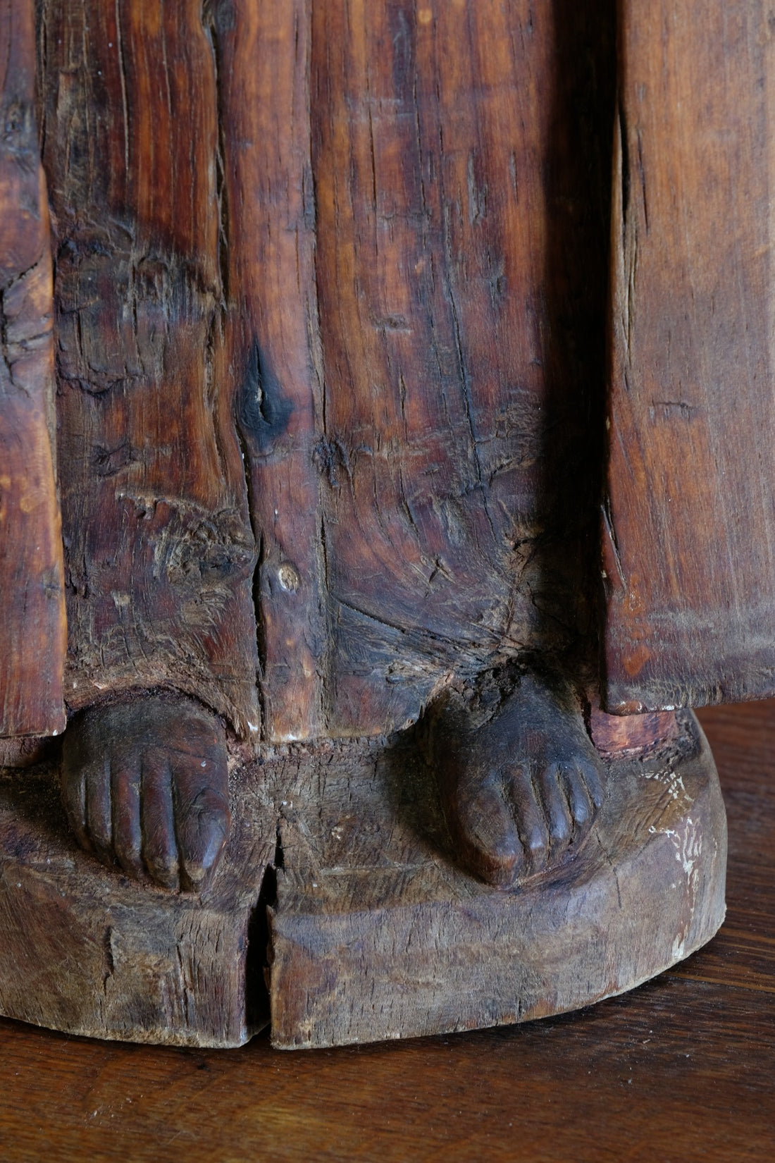 Antique carved sculpture statue of the Madonna