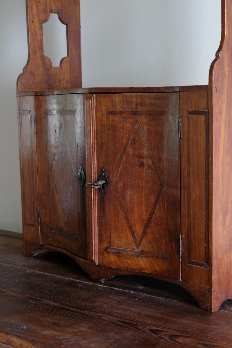 Early 19th Century Serpentine Inlaid Wall Cabinet