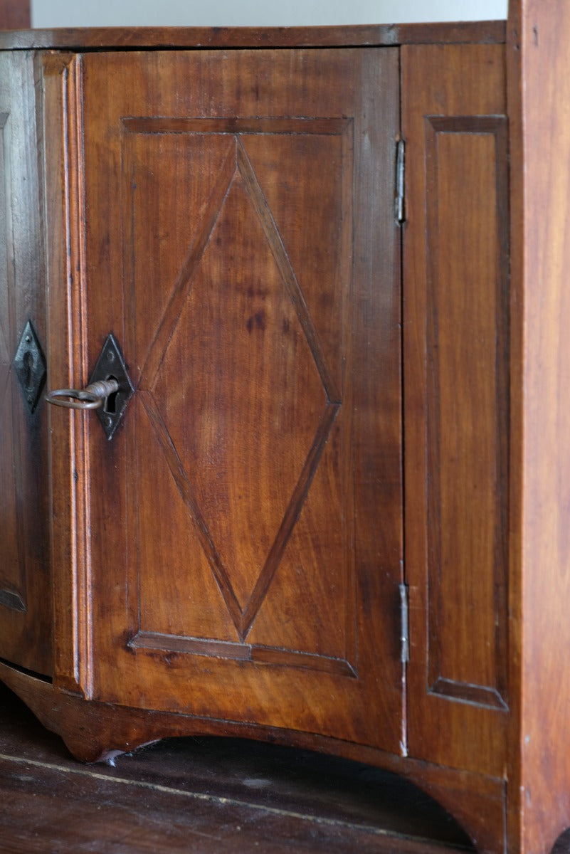 Early 19th Century Serpentine Inlaid Wall Cabinet