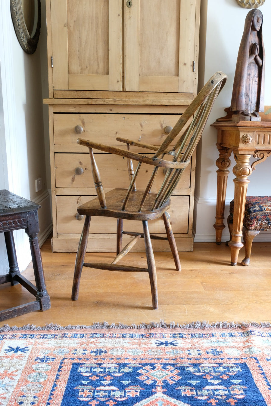 Primitive ash & elm windsor stick back chair circa 1830
