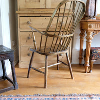 Primitive ash & elm windsor stick back chair circa 1830