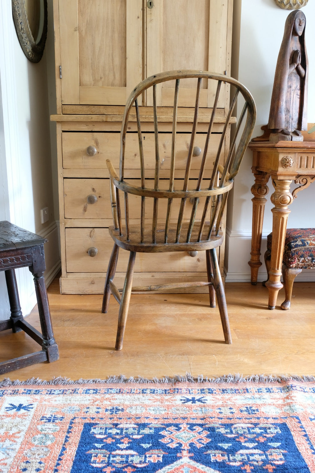 Primitive ash & elm windsor stick back chair circa 1830