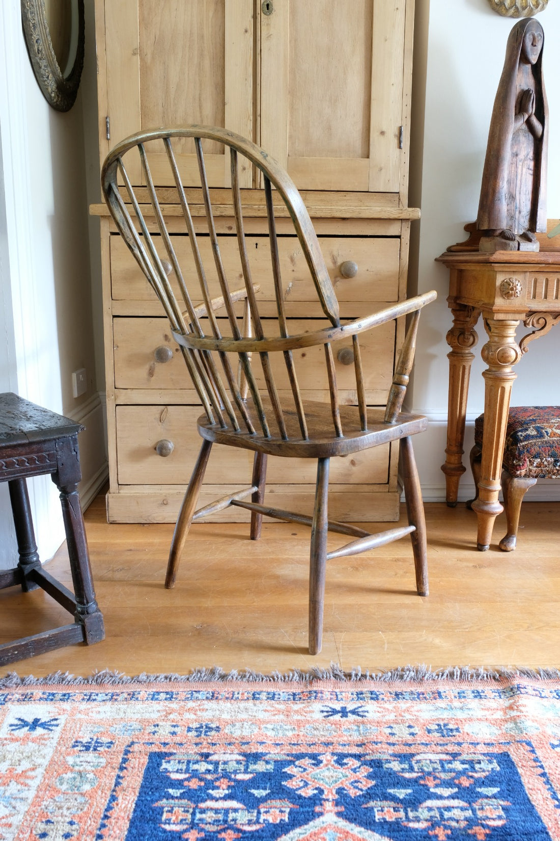 Primitive ash & elm windsor stick back chair circa 1830