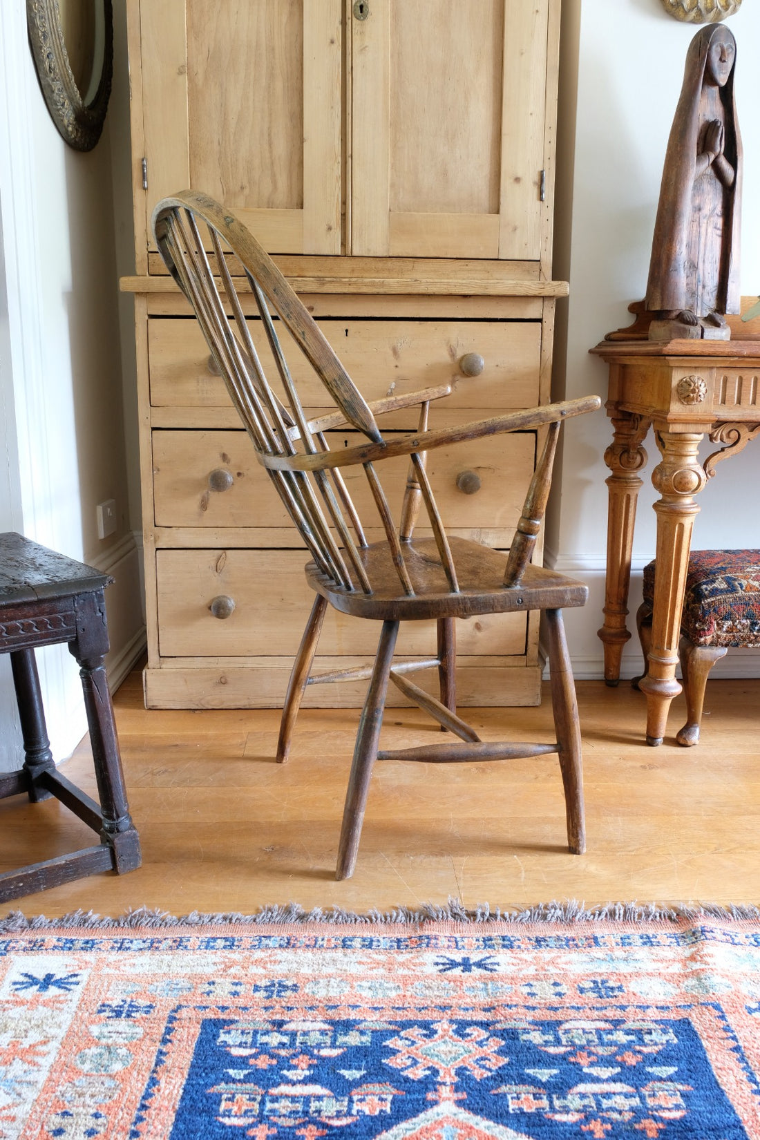 Primitive ash & elm windsor stick back chair circa 1830
