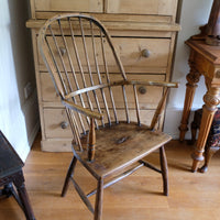 Primitive ash & elm windsor stick back chair circa 1830