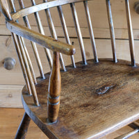Primitive ash & elm windsor stick back chair circa 1830
