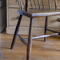 Primitive ash & elm windsor stick back chair circa 1830