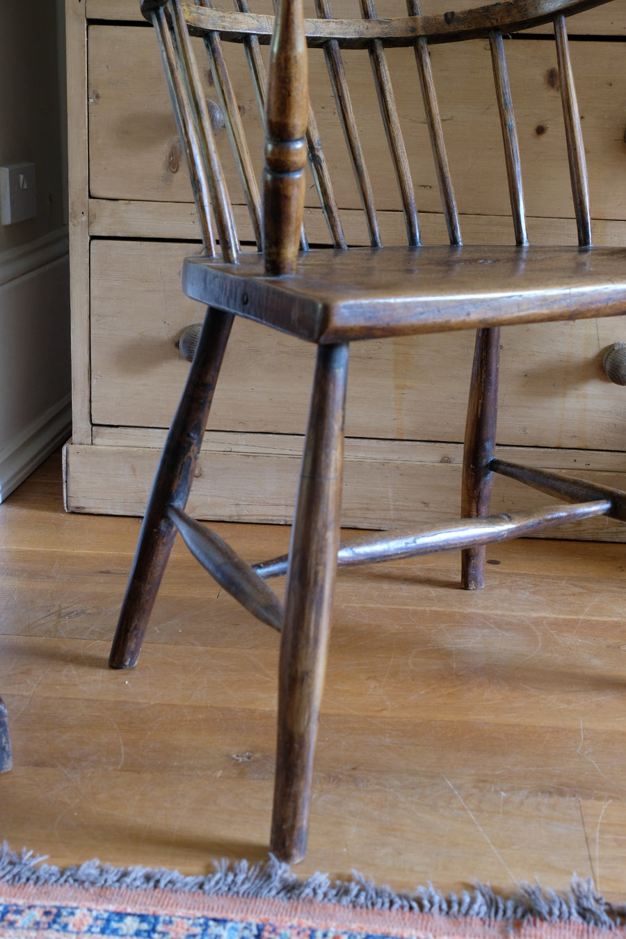 Primitive ash & elm windsor stick back chair circa 1830