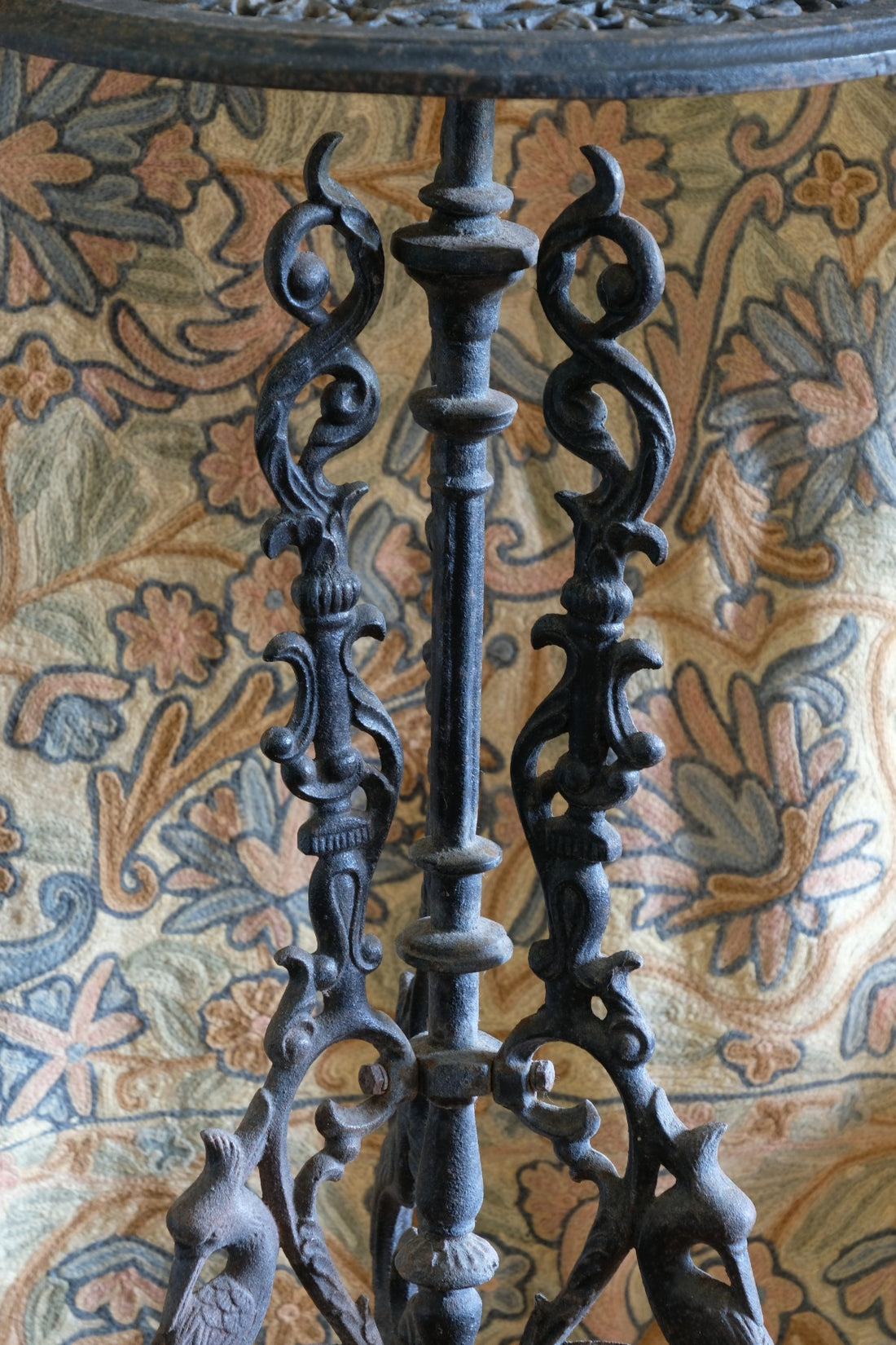 Pair of ornate cast iron tripod tables Circa 1900s