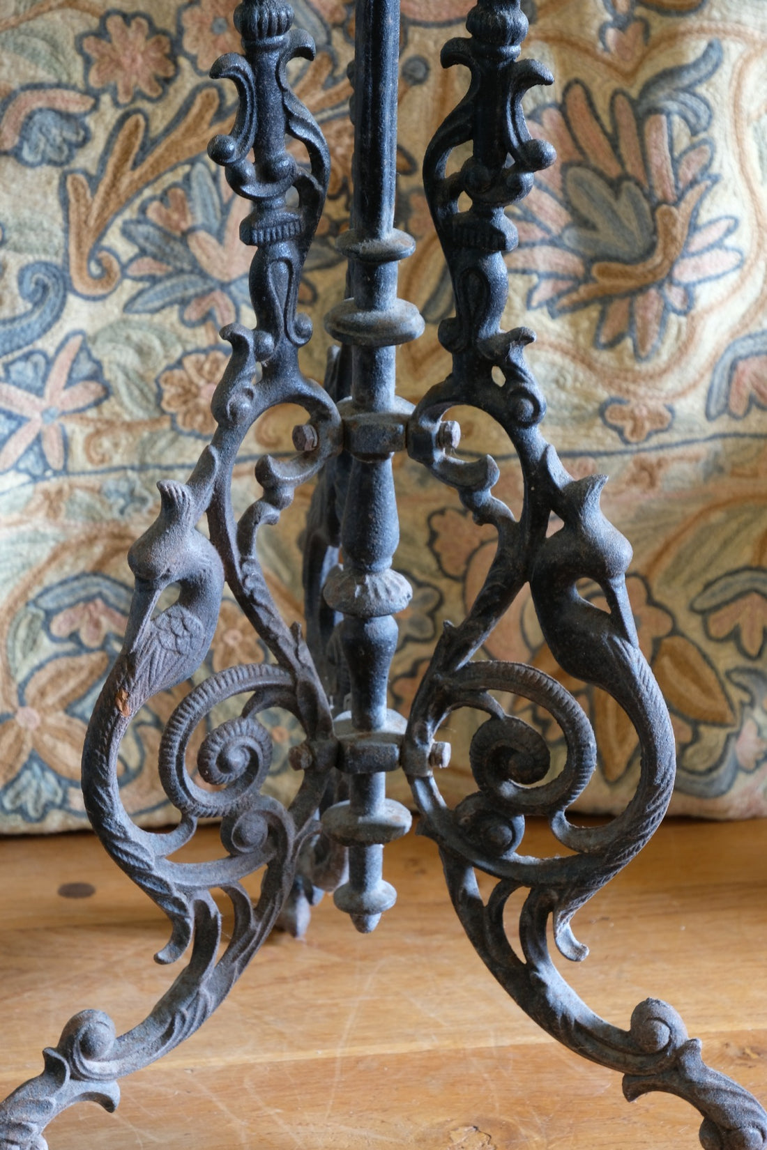 Pair of ornate cast iron tripod tables Circa 1900s