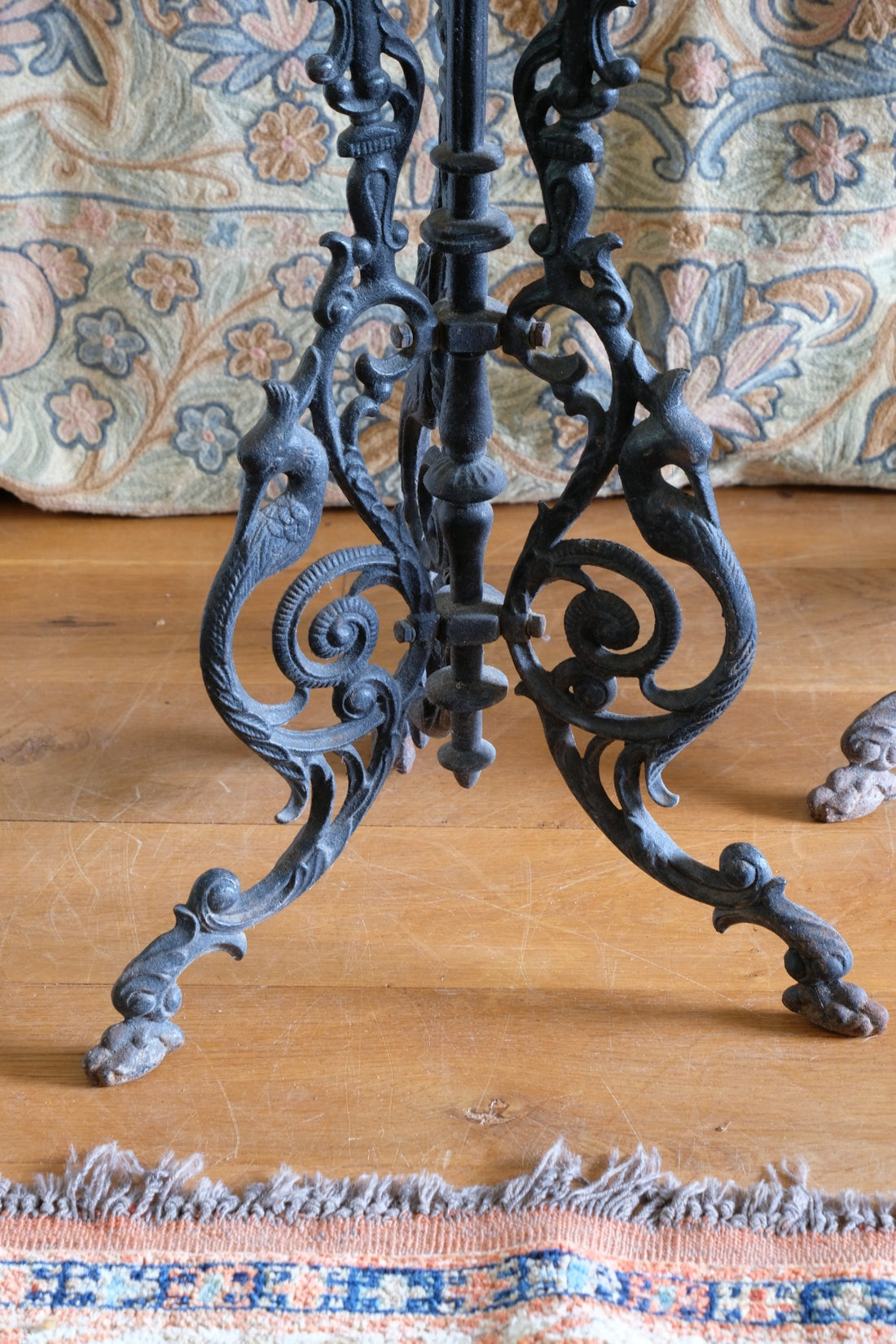 Pair of ornate cast iron tripod tables Circa 1900s
