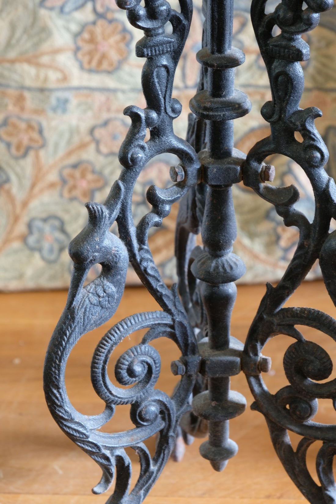 Pair of ornate cast iron tripod tables Circa 1900s