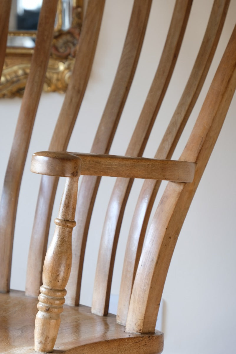 Beech High Back Chair With Slat Back