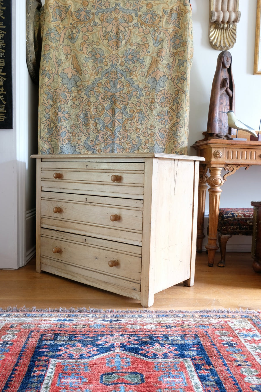 Antique ash chest of three graduated drawers circa 1910