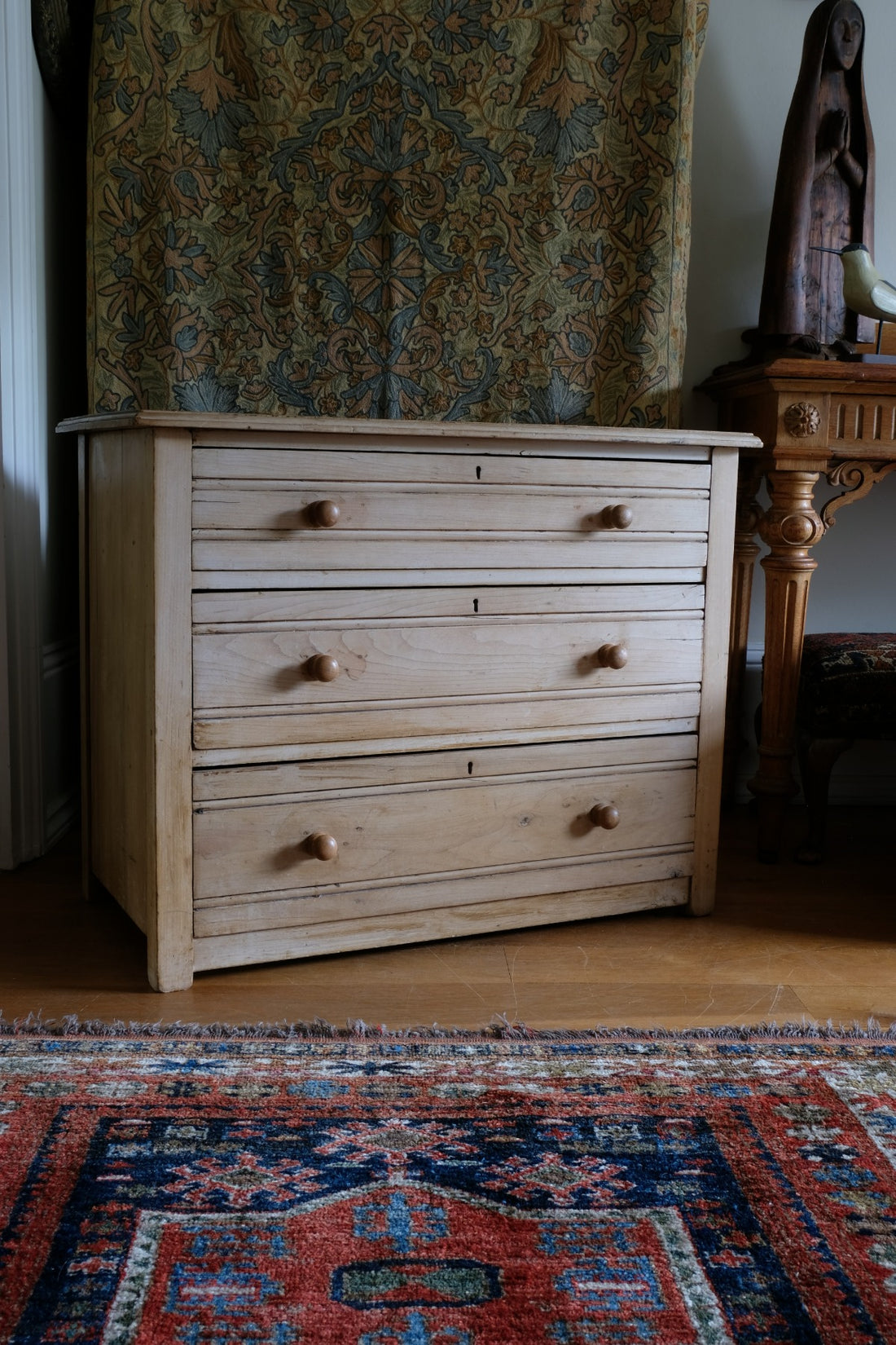 Antique ash chest of three graduated drawers circa 1910
