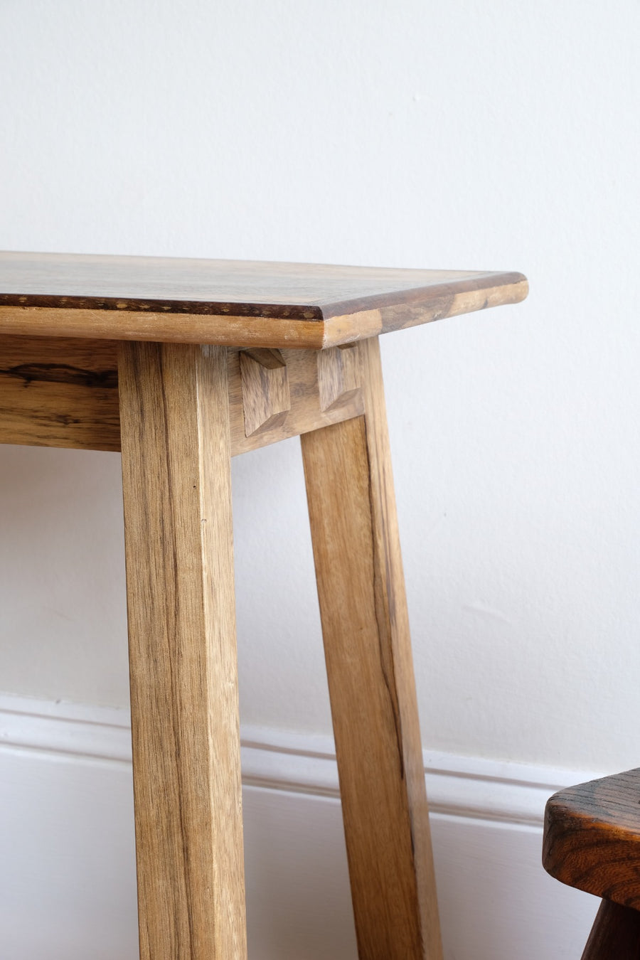 Arts & Crafts Mission style console table made with black limba