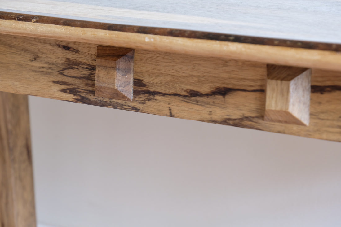 Arts & Crafts Mission style console table made with black limba
