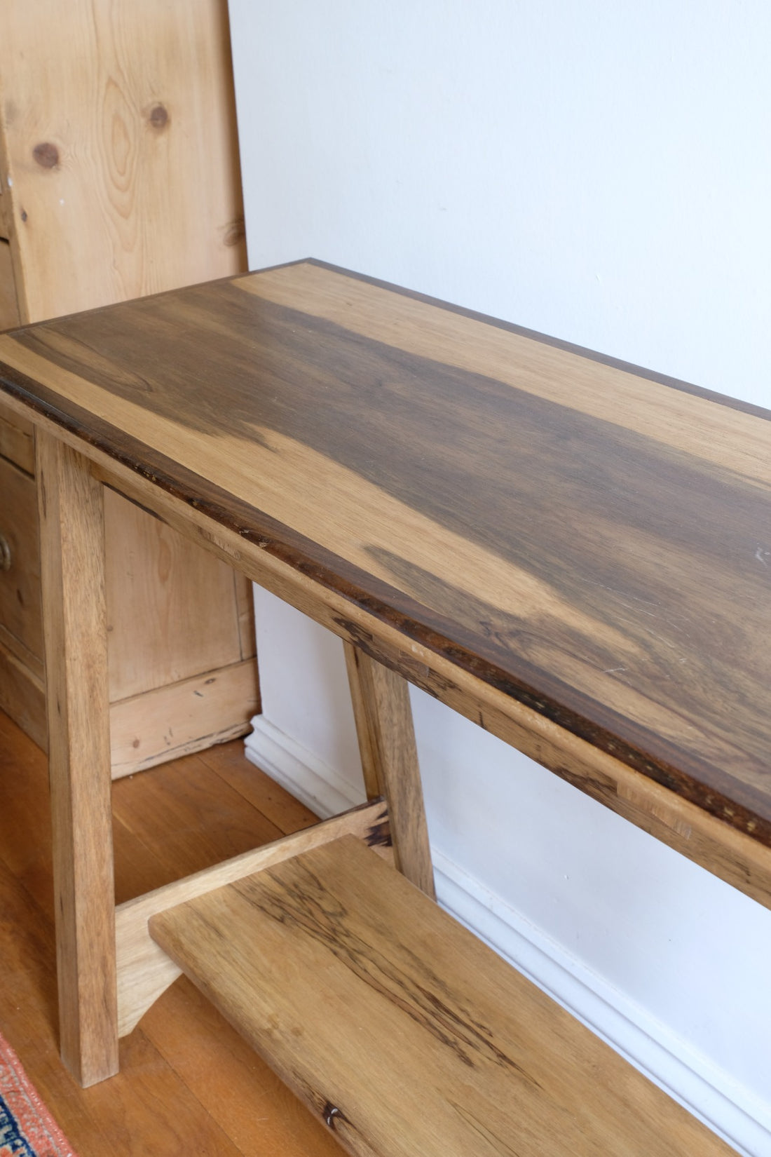 Arts & Crafts Mission style console table made with black limba