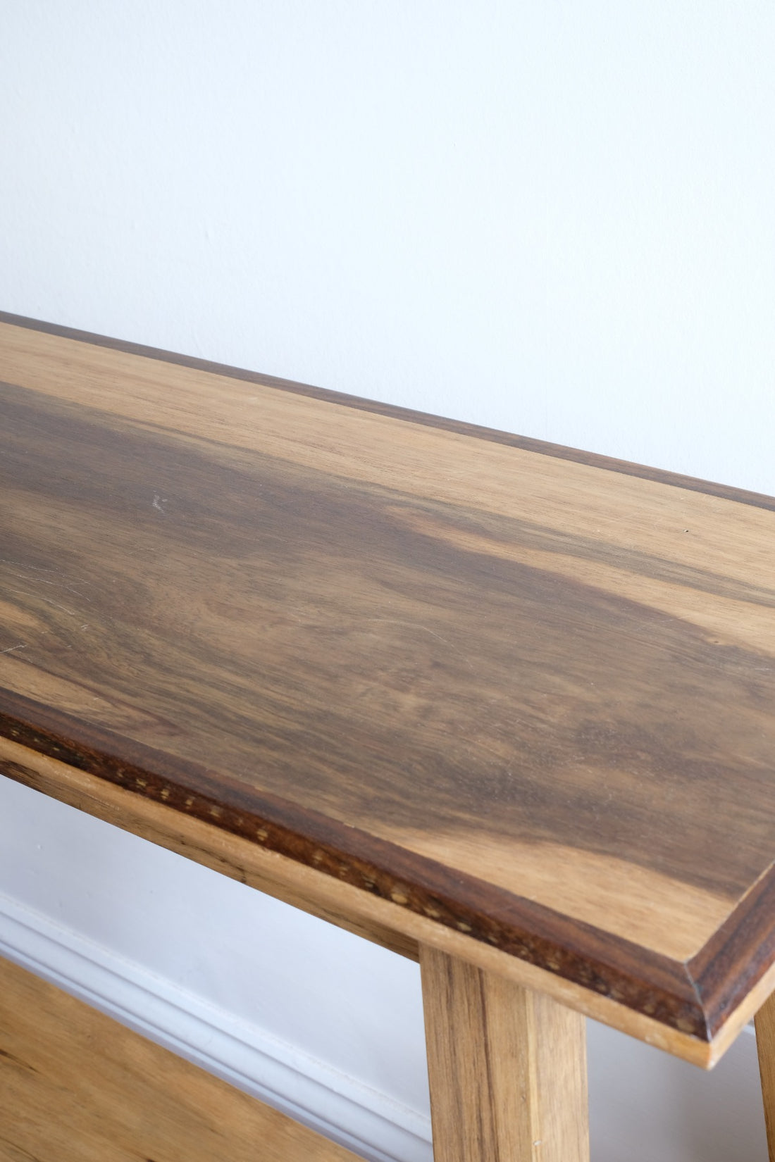 Arts & Crafts Mission style console table made with black limba