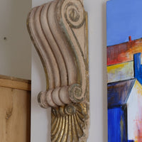 Architectural Pair Of Carved Giltwood Oak Corbels