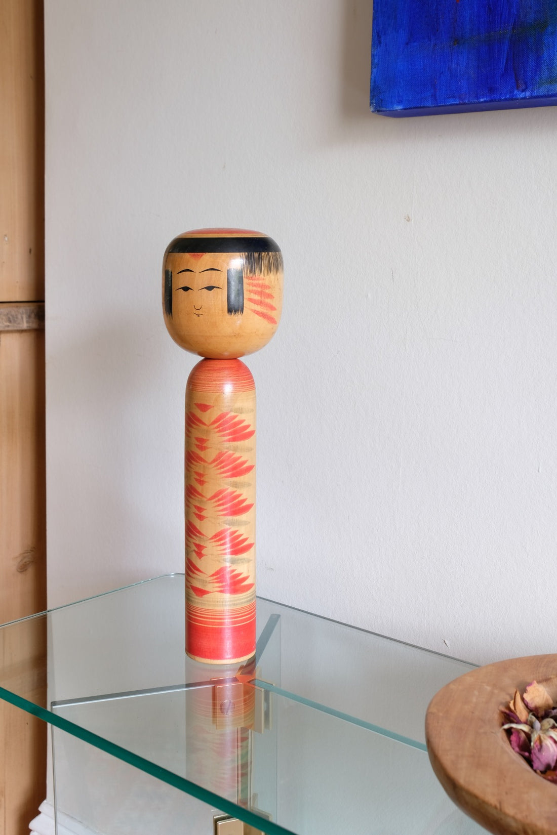 Handcrafted Vintage Japanese Kokeshi Doll with Artist Signature