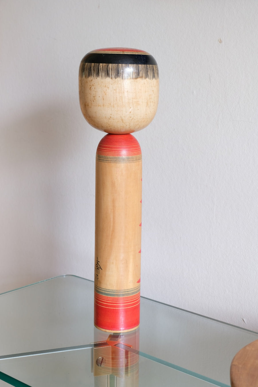 Handcrafted Vintage Japanese Kokeshi Doll with Artist Signature