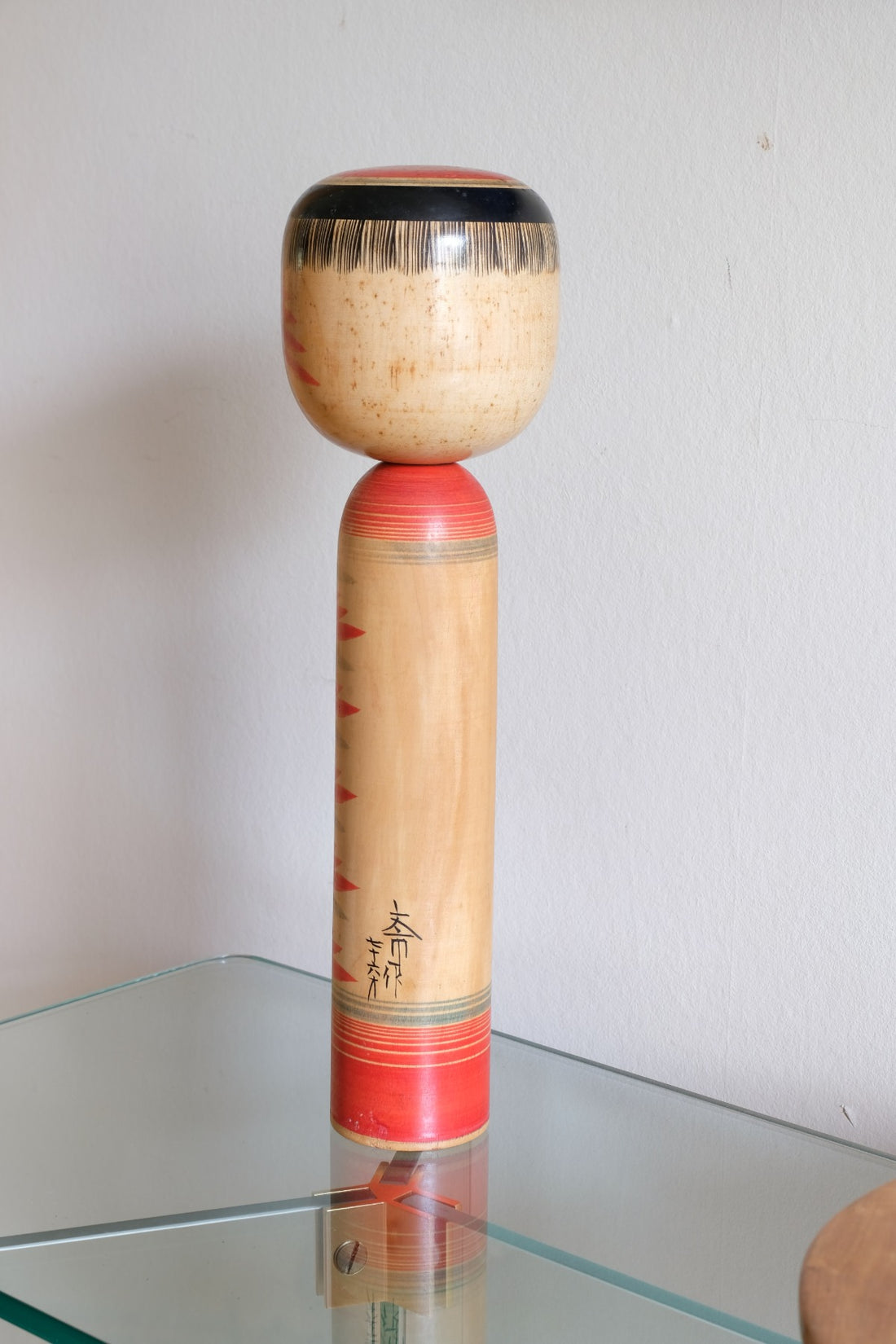 Handcrafted Vintage Japanese Kokeshi Doll with Artist Signature