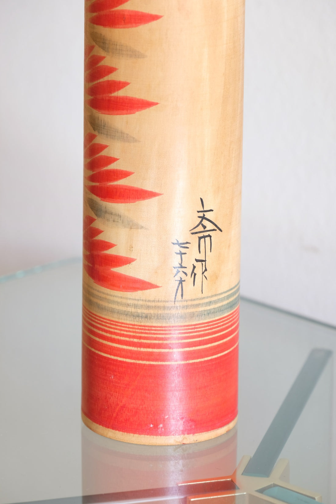 Handcrafted Vintage Japanese Kokeshi Doll with Artist Signature
