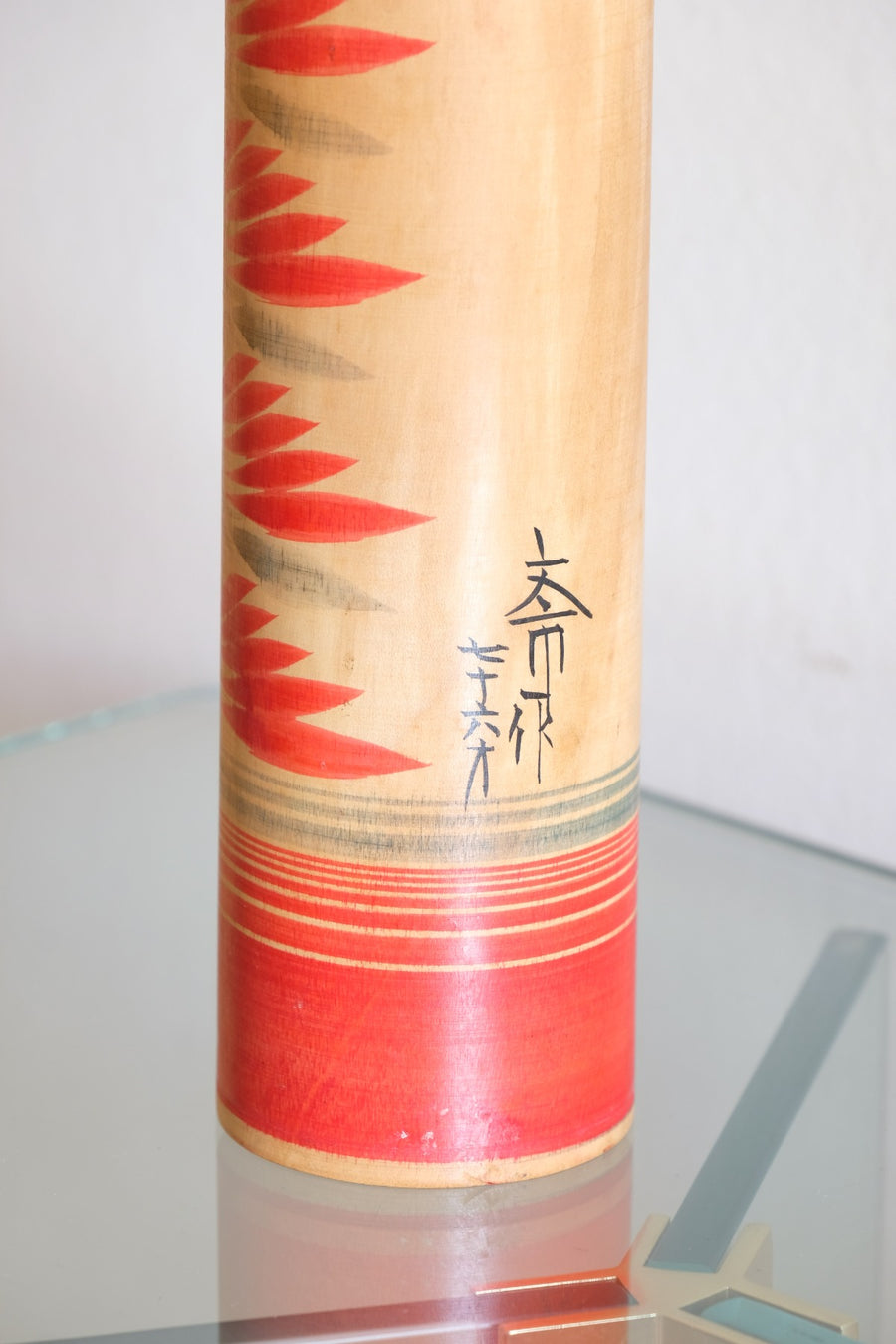 Handcrafted Vintage Japanese Kokeshi Doll with Artist Signature