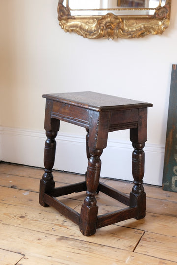 18th Century Carved Oak Jointed Stool