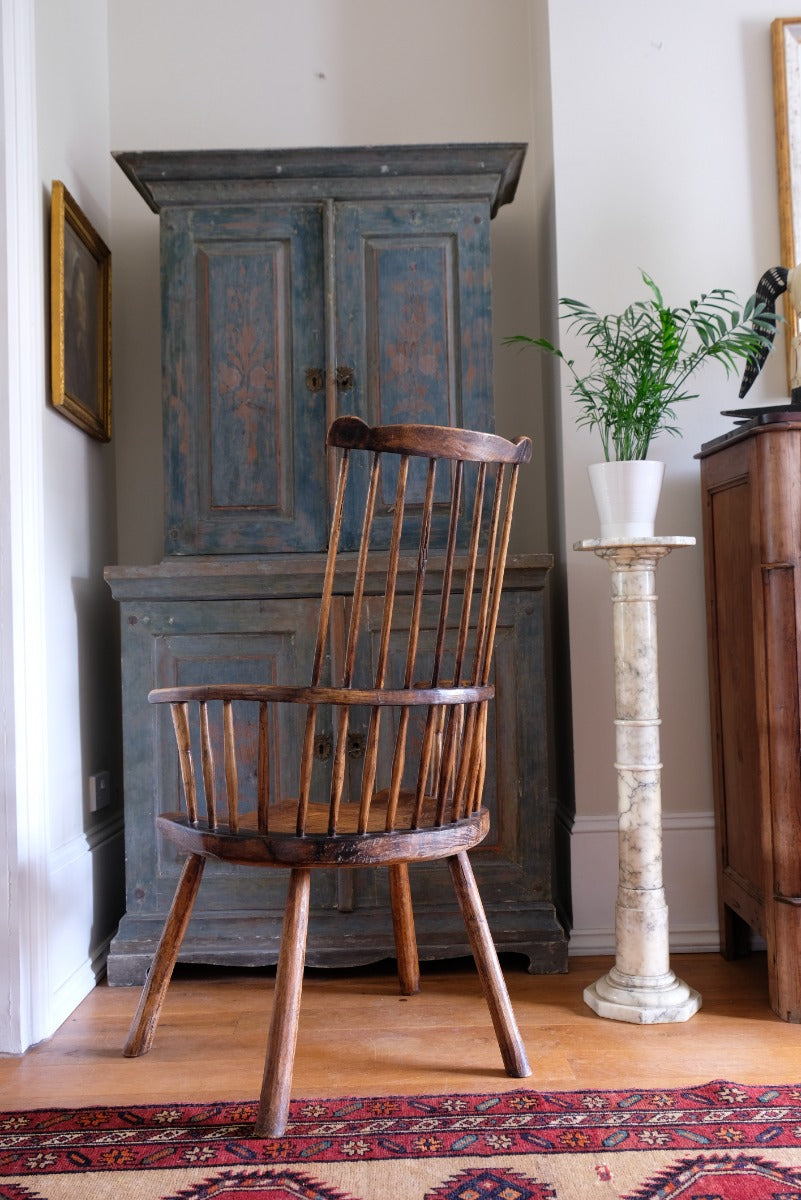 19th Century Ash & Elm Comb Back Windsor Chair