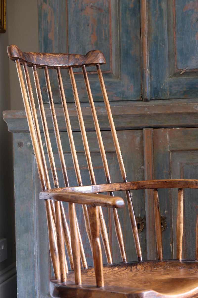19th Century Ash & Elm Comb Back Windsor Chair